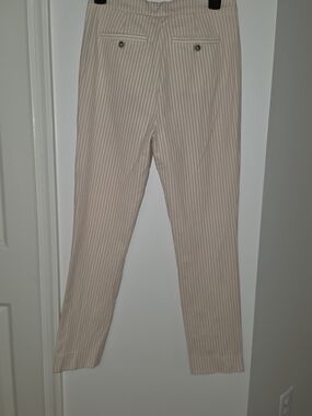 Anthropologie The Essential Slim Pink Striped Trousers Size 2 -OBO